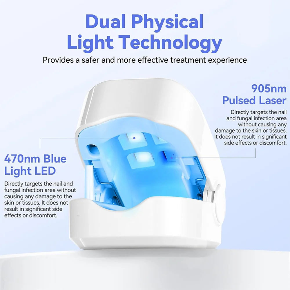 Portable Grey Nail Assist Tool UV Professional Nail Fungus Cleaning Laser Device Nail Phototherapy Lamp Type-C Charging Wholesal
