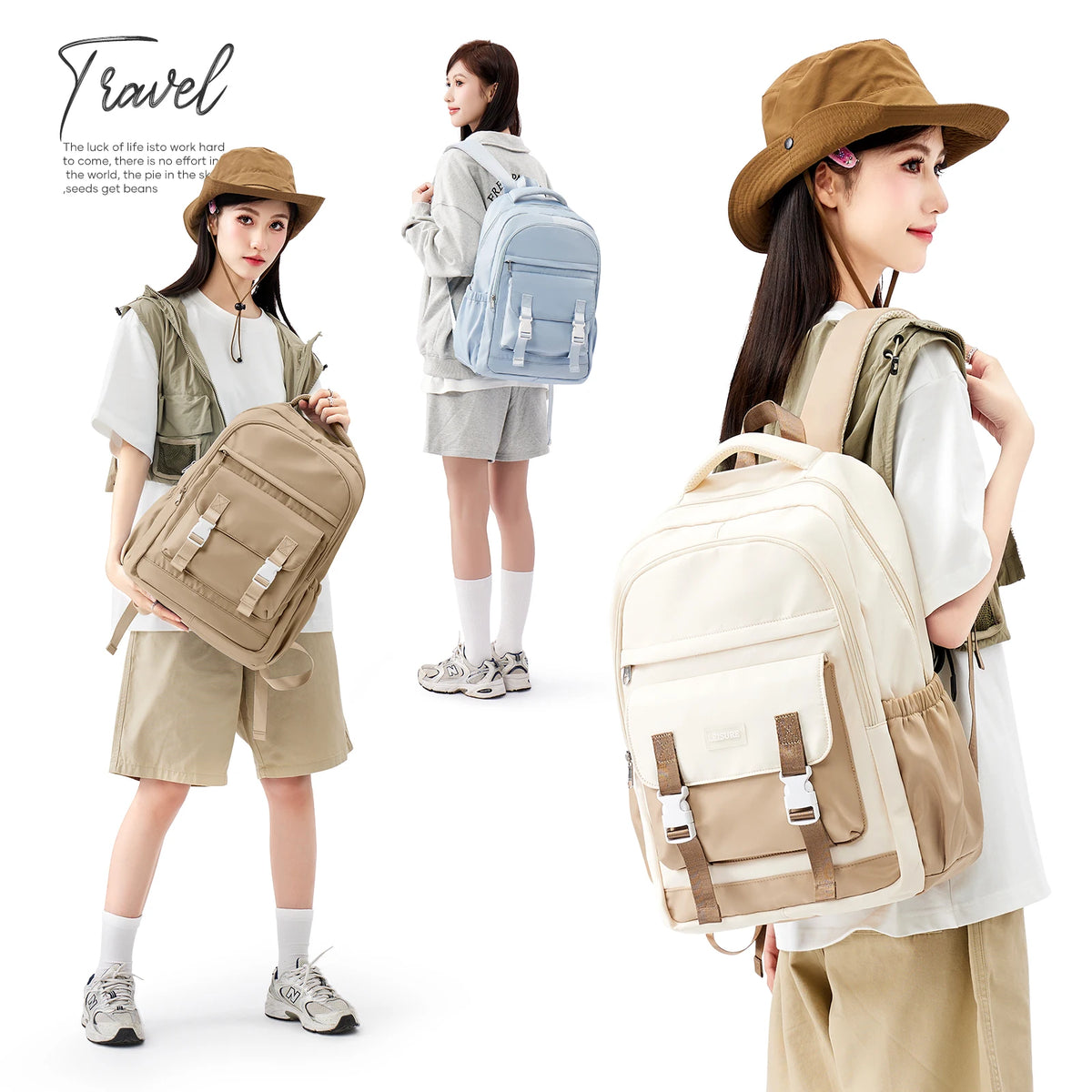 Backpacks for Students High Capacity College Women Backpack Trendy Lap ...