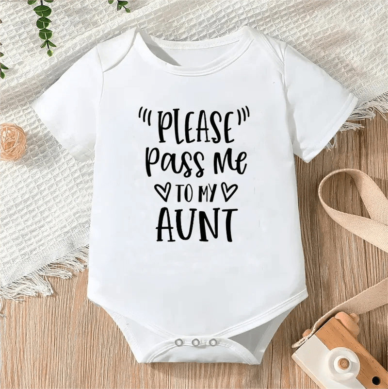 Printable Letters Baby Bodysuit |Cute Short Sleeve Romper for Newborns