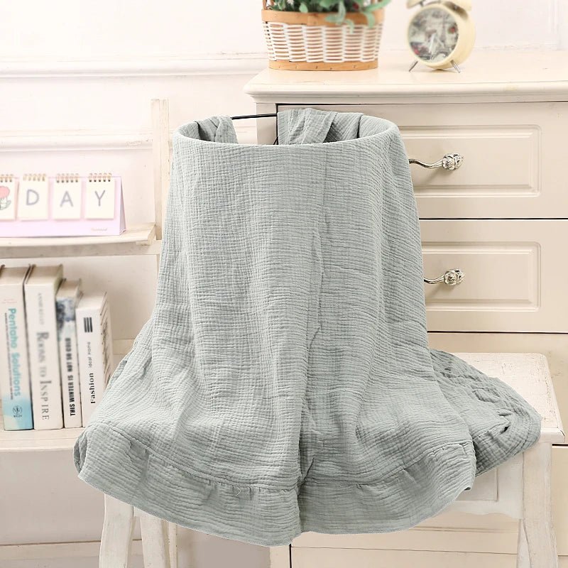 Organic Cotton Baby Wrap: Soft and warm Gauze Ruffle newborn Blanket.