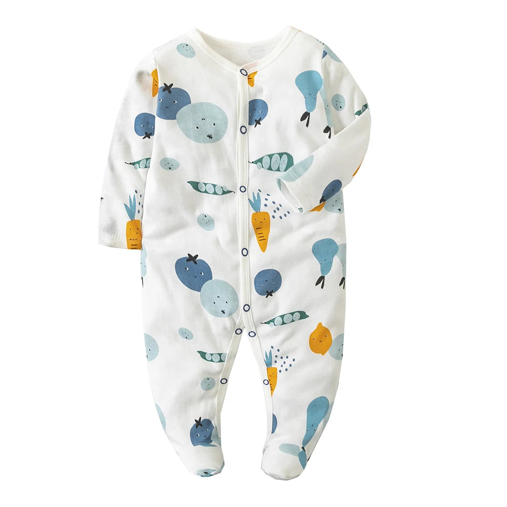  Sleepers Pajamas Onesies - Soft Cotton Baby Sleepwear for 0-12 Months