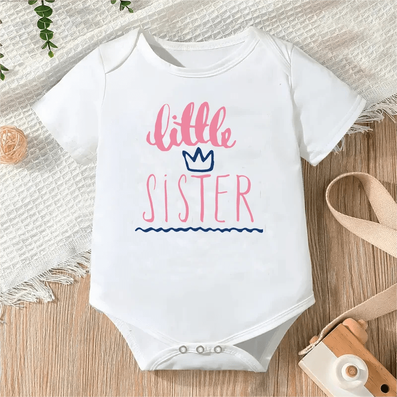 Printable Letters Baby Bodysuit |Cute Short Sleeve Romper for Newborns