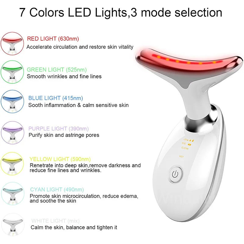 Microcurrent Face & Neck Lifting Massager – LED Photon Therapy Beauty Device