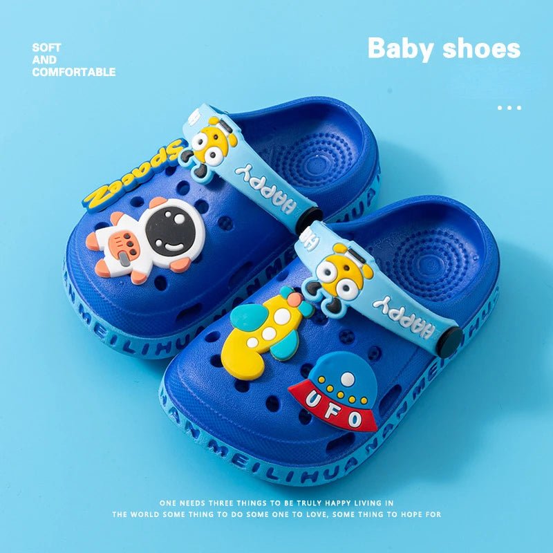 Cartoon Sandals: Kids Non-Slip Beach Slippers, Quick Drying Soft Shoes