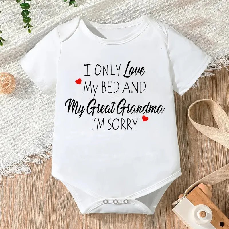 Printable Letters Baby Bodysuit |Cute Short Sleeve Romper for Newborns