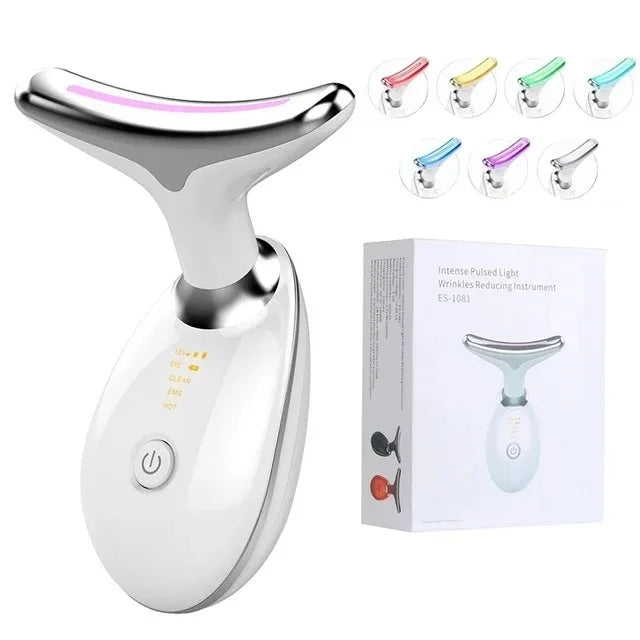 Microcurrent Face & Neck Lifting Massager – LED Photon Therapy Beauty Device