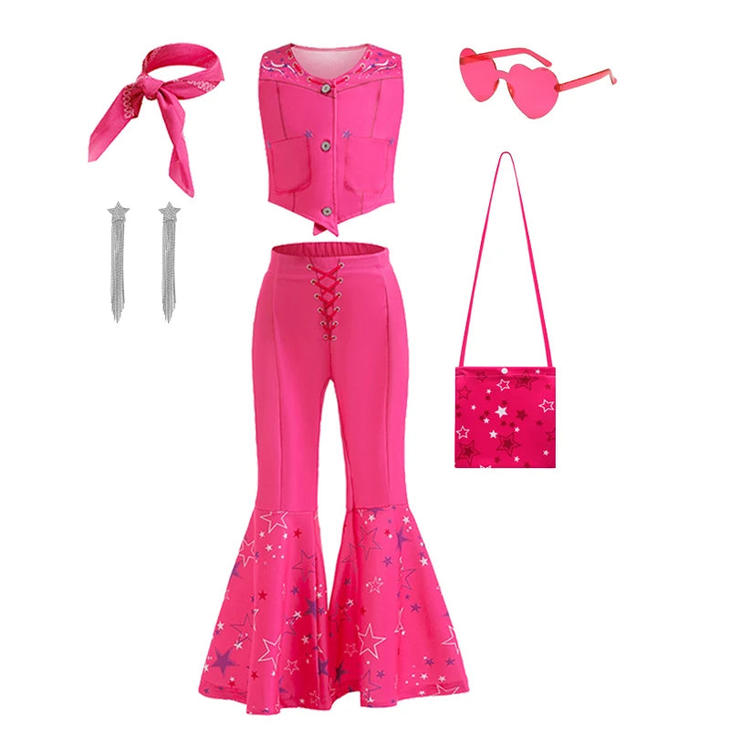 Barbie Halloween Costume - Toddler Girls Pink Top & Trousers Party Set