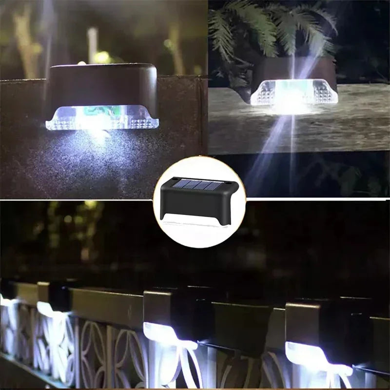 Solar Deck Lights 8 Pack Outdoor Step Lights Waterproof Led Solar Lights for Railing Stairs Step Fence Yard Patio and Pathway