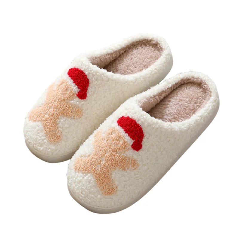 Christmas Fluffy Soft Cozy Bedroom Cartoon Plush Cute Slippers for Indoor Outdoor Use