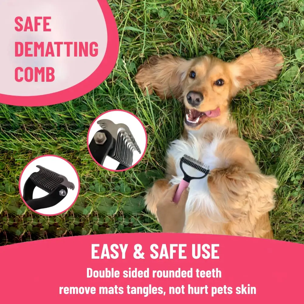 Dog Comb Dog Grooming suit 5 Piece Set Dog Brush for Grooming Dog Brush Dog Hair Comb and Dog Brush suit