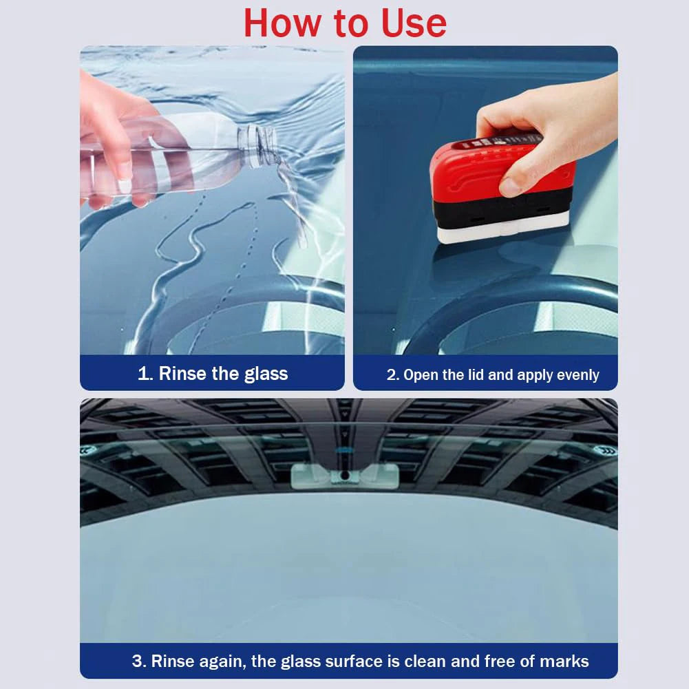 Automotive Oil Film Cleaning Brush, Hydrophobic Glass Cleaning Board, Car Glass Oil Film Remover Glass Cleaning Wipe Board for Windshield Improves Clarity and Visibility