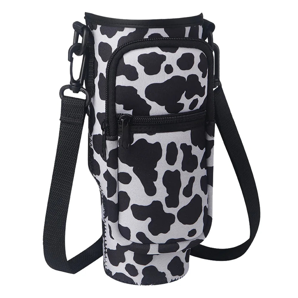 Water Bottle Bag Holder - Portable Travel Pouch with Adjustable Strap