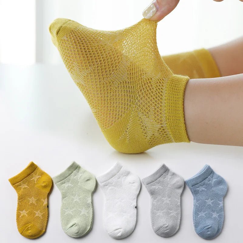 Children's Cotton Socks - 5 Pairs/Lot Soft, Cozy, Breathable for 1-12Y