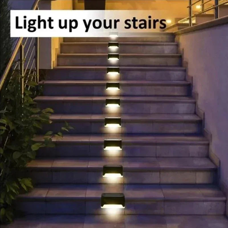 Solar Deck Lights 8 Pack Outdoor Step Lights Waterproof Led Solar Lights for Railing Stairs Step Fence Yard Patio and Pathway