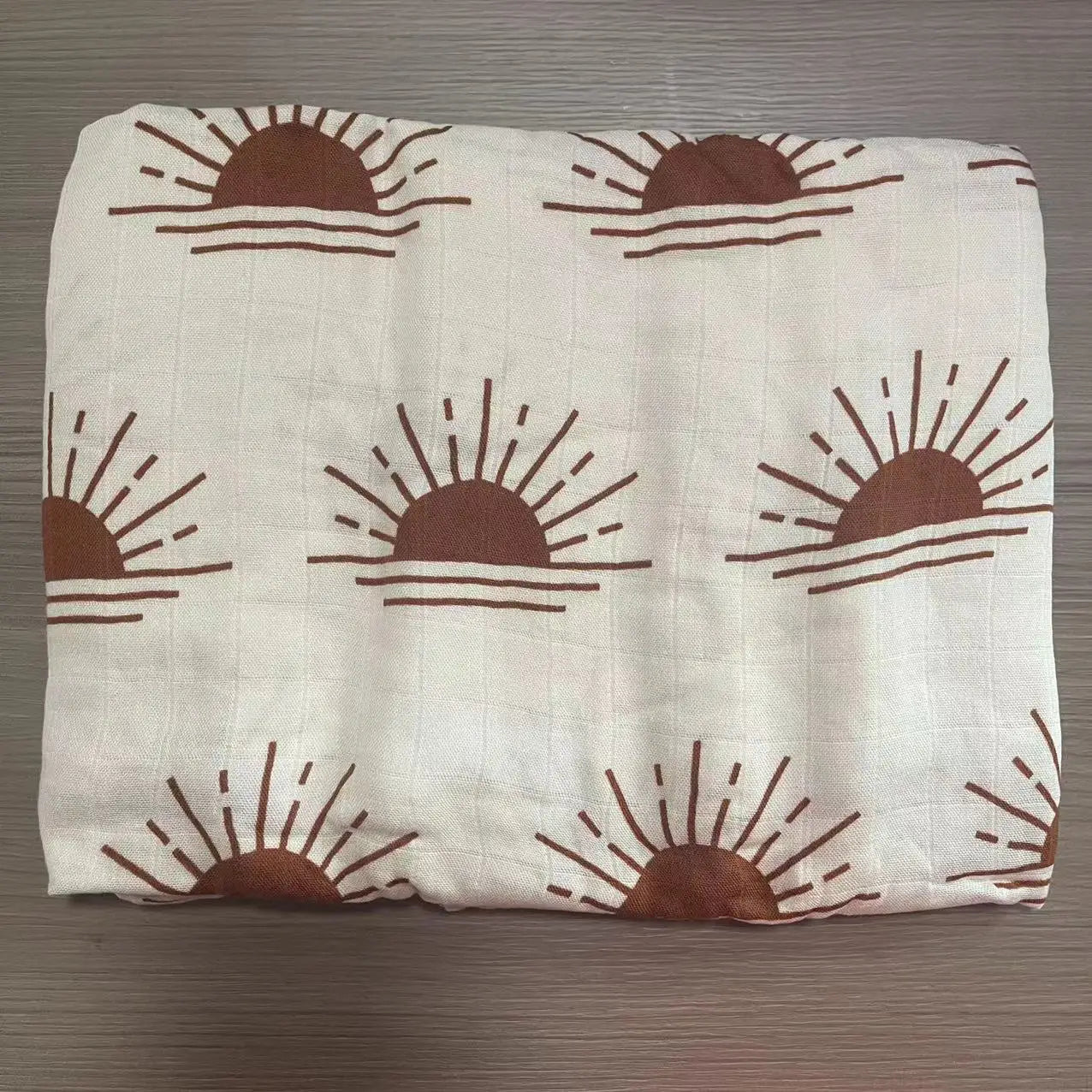 Printed Muslin Fabric Baby Blankets Wrap Eucalyptus Organic Cotton.