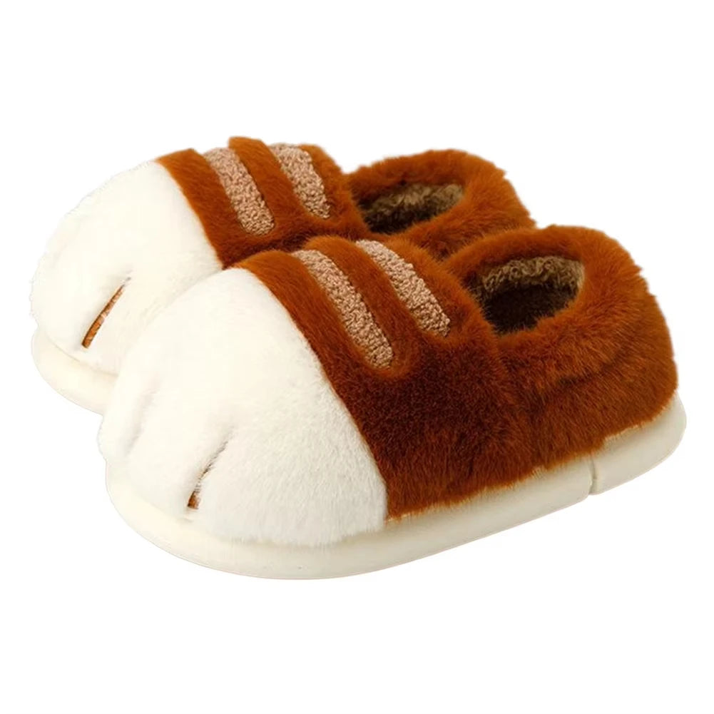 Cat Paw Slippers - Unisex Slip-On - Plush & Memory Sponge Washable Home Slippers