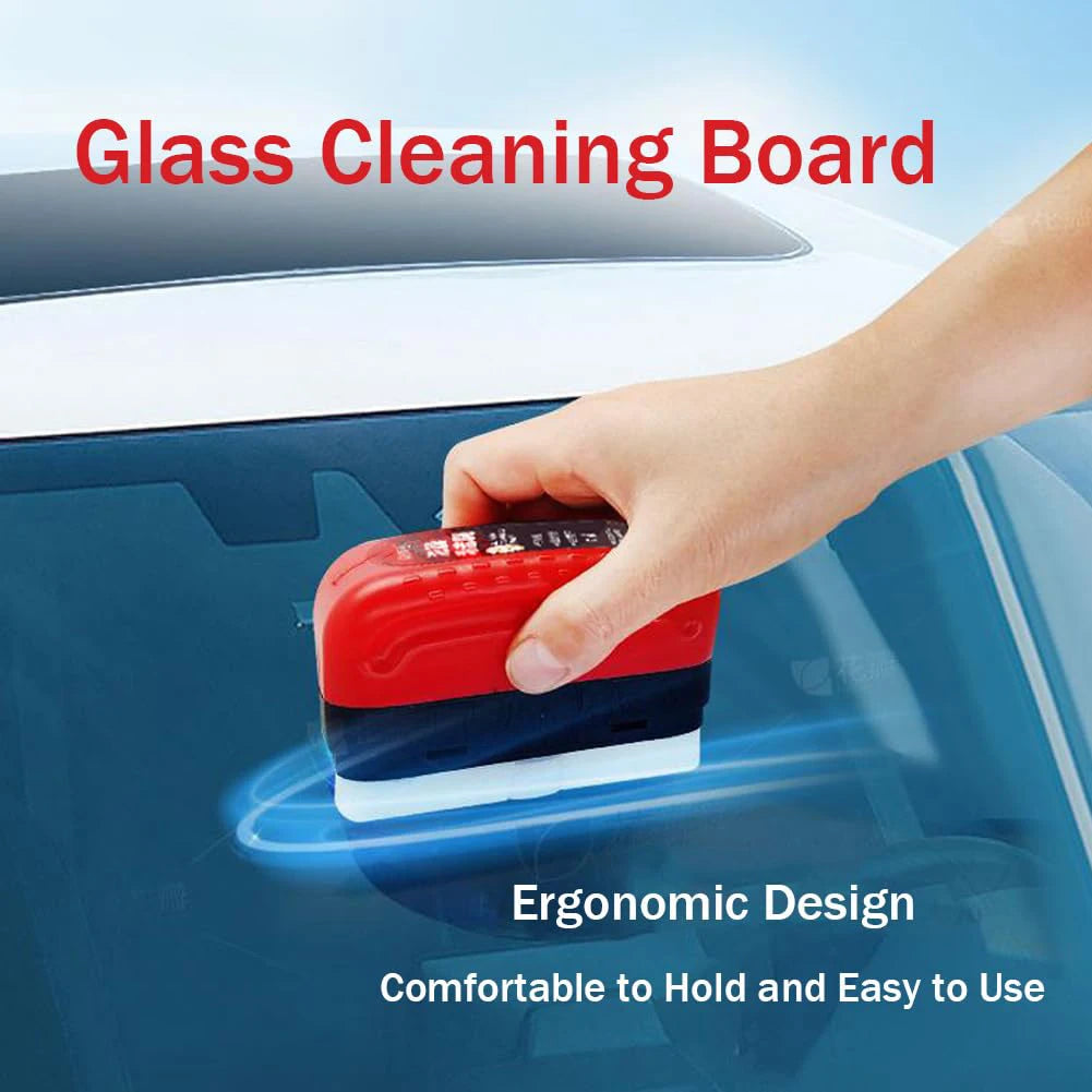 Automotive Oil Film Cleaning Brush, Hydrophobic Glass Cleaning Board, Car Glass Oil Film Remover Glass Cleaning Wipe Board for Windshield Improves Clarity and Visibility