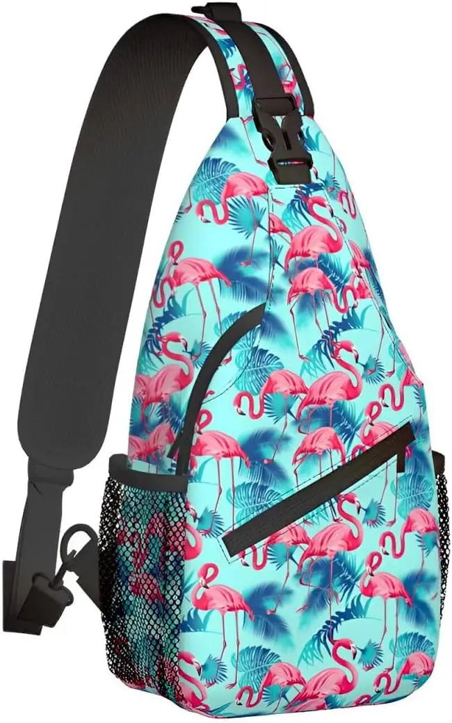 Colorful Skull Sling Backpack Trendy Sling Bag Multipurpose Crossbody Sling Travel Hiking Chest Bag Shoulder Backpack