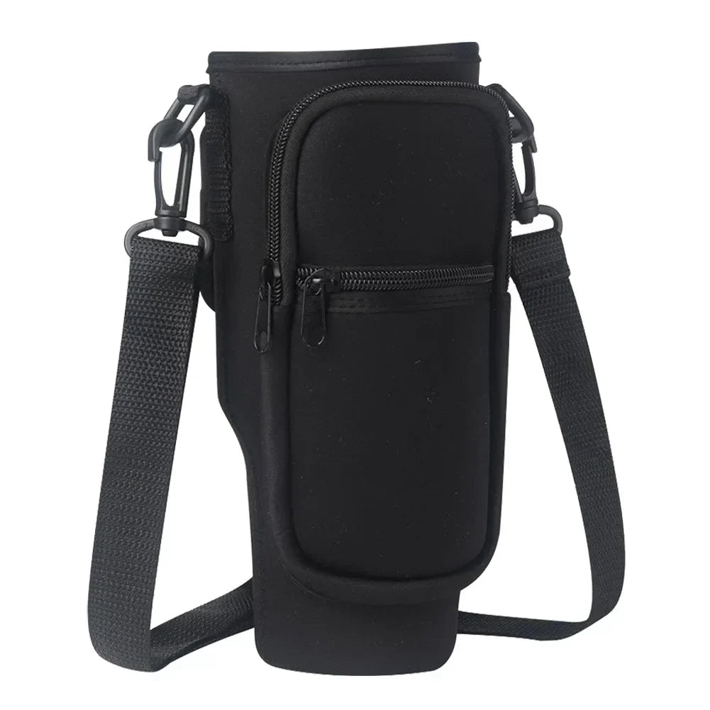 Water Bottle Bag Holder - Portable Travel Pouch with Adjustable Strap