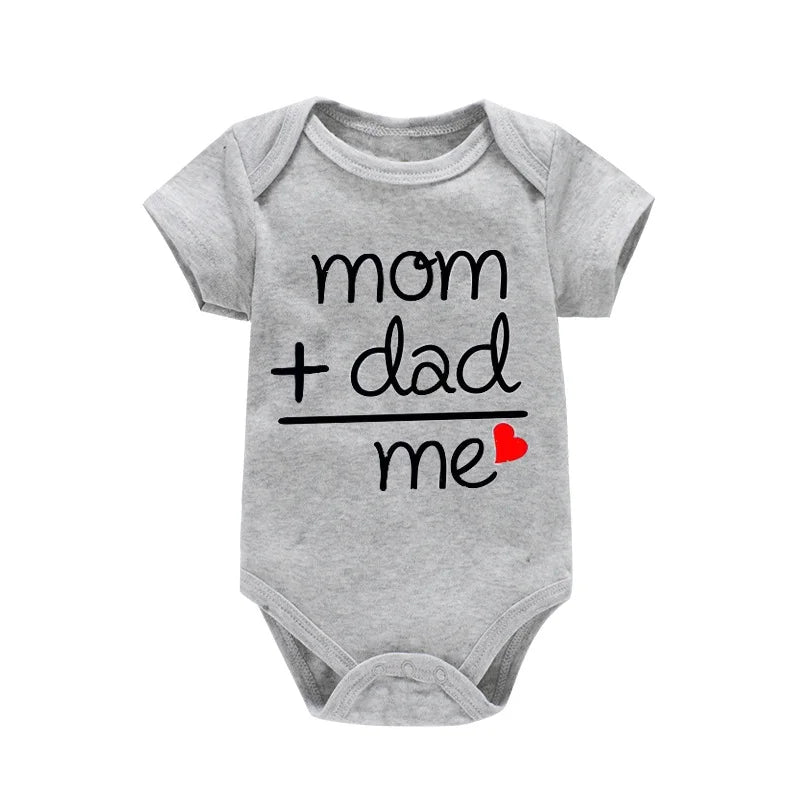 Printable Letters Baby Bodysuit |Cute Short Sleeve Romper for Newborns