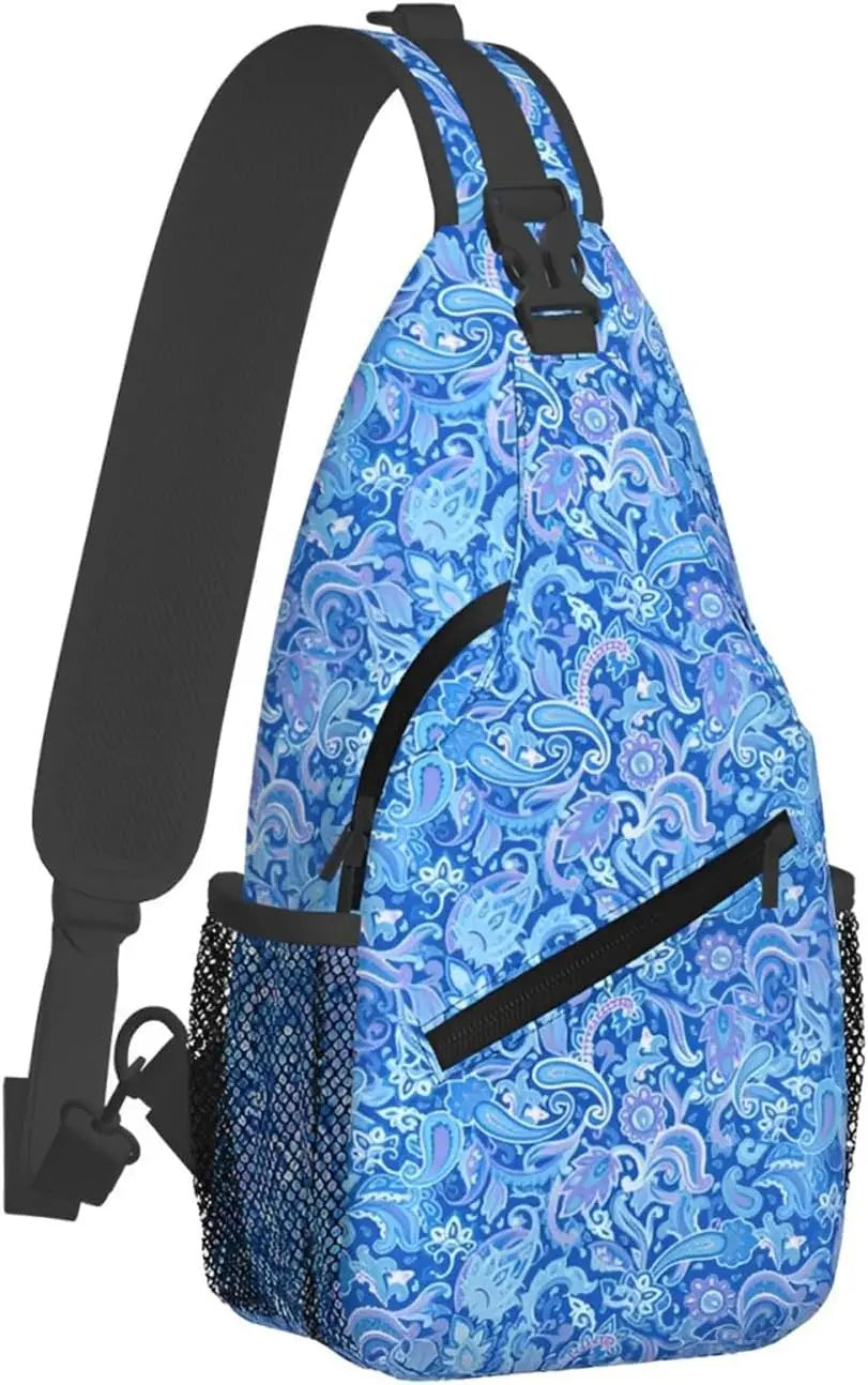 Colorful Skull Sling Backpack Trendy Sling Bag Multipurpose Crossbody Sling Travel Hiking Chest Bag Shoulder Backpack