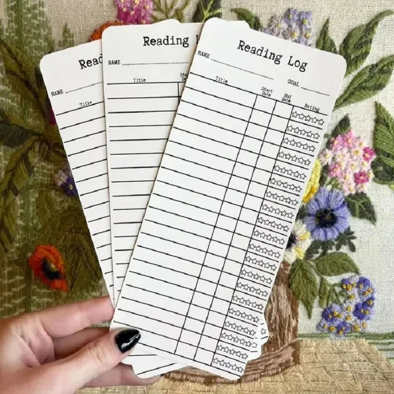 12pcs Library Book Club Card Bookmark Reading Log List Page Marker For Book Lover Reader Student Teacher Book Accessories New