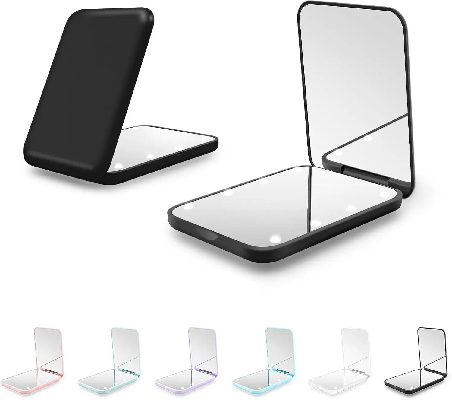 Pocket Mirror, 1X/3X Magnification Compact Travel Makeup Vanity Mirror with Led Lights