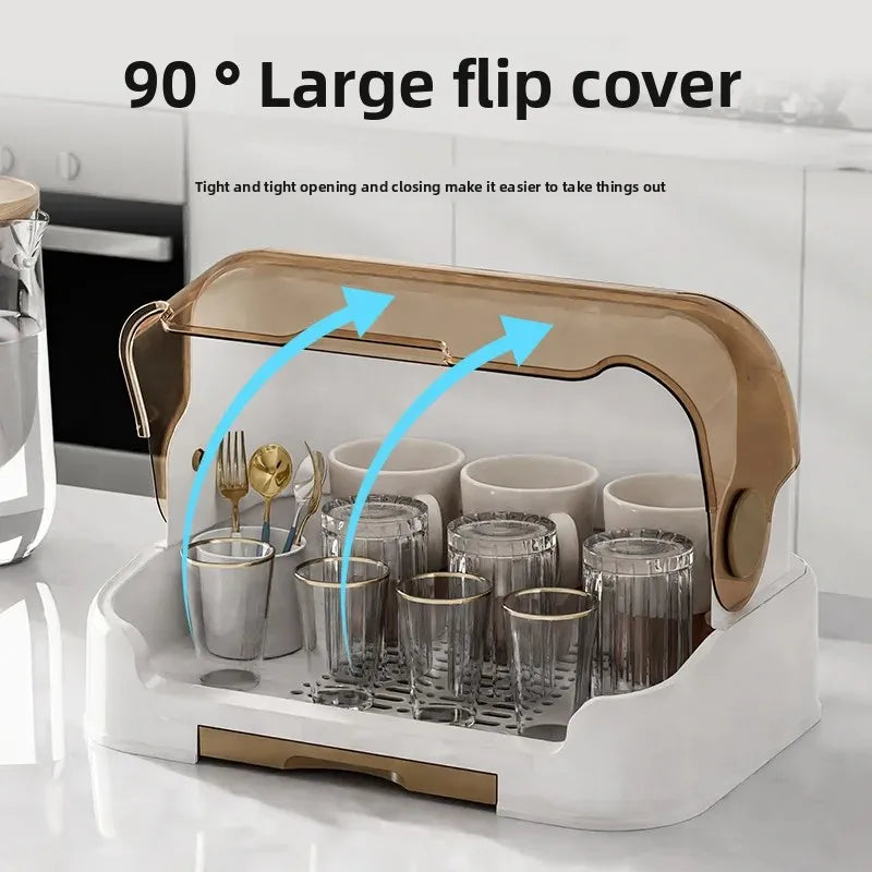 Baby Bottle Drying Rack & Organizer | Dustproof Hygienic Bottle Storage with Drip Tray