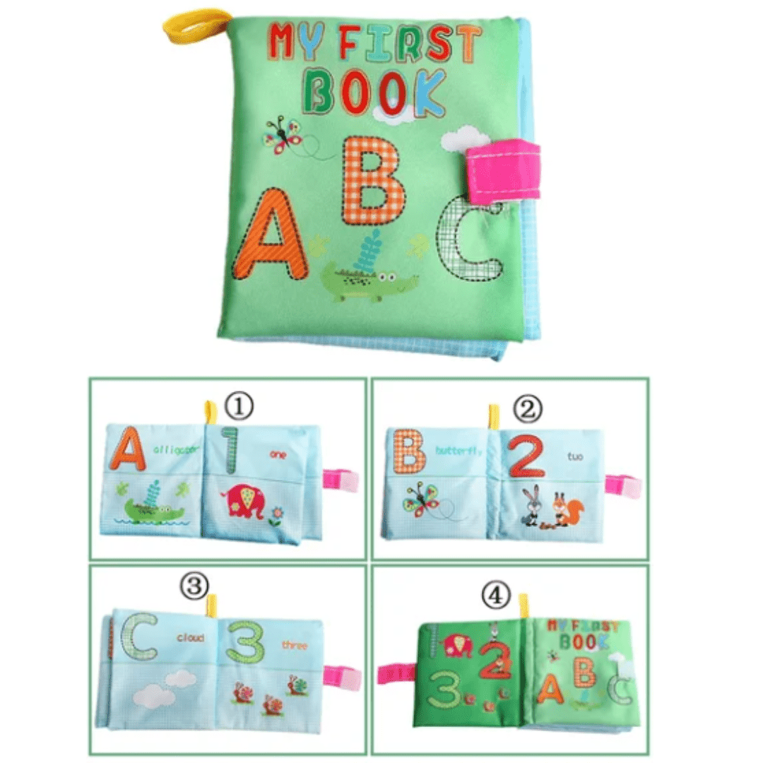 Baby Book 0-12 Months Cloth Book, Fruits & Animals, Early Learning Toy