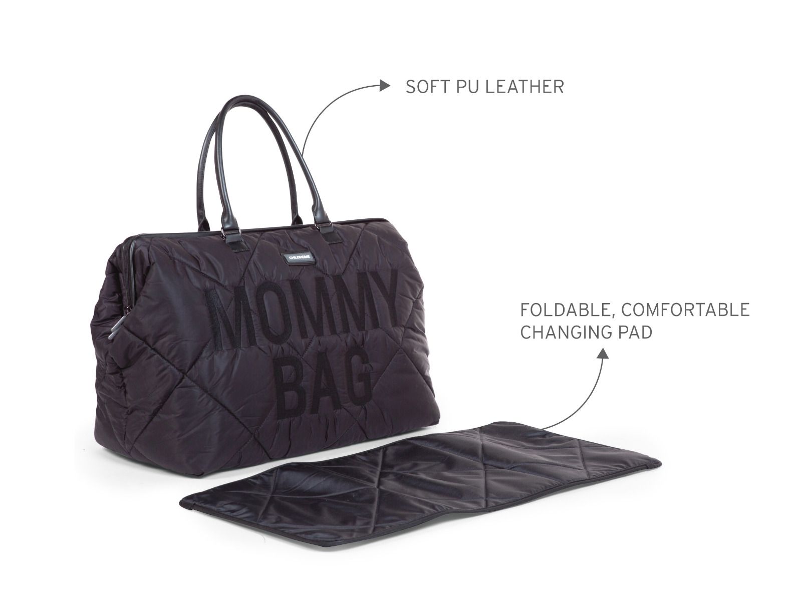 Cloud Comfort Puffer Mommy Bag - Black